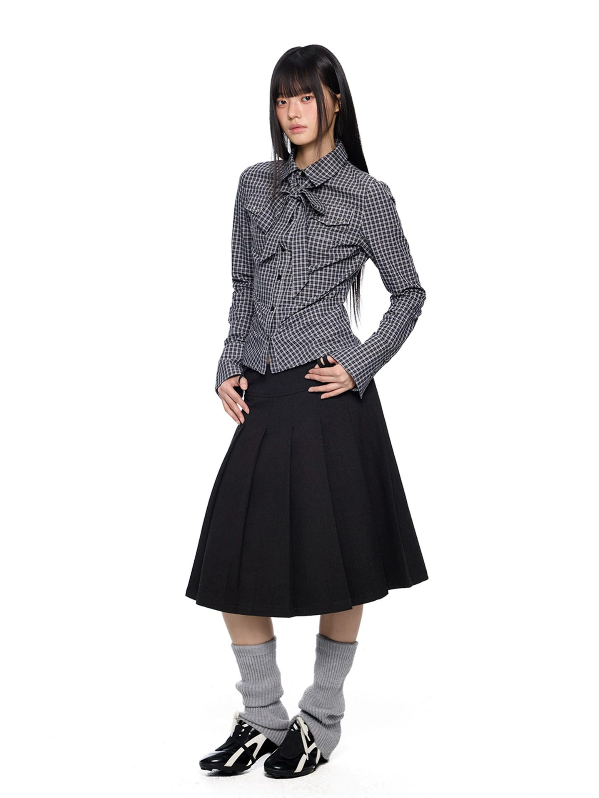 Plaid Bow Tie Shirt