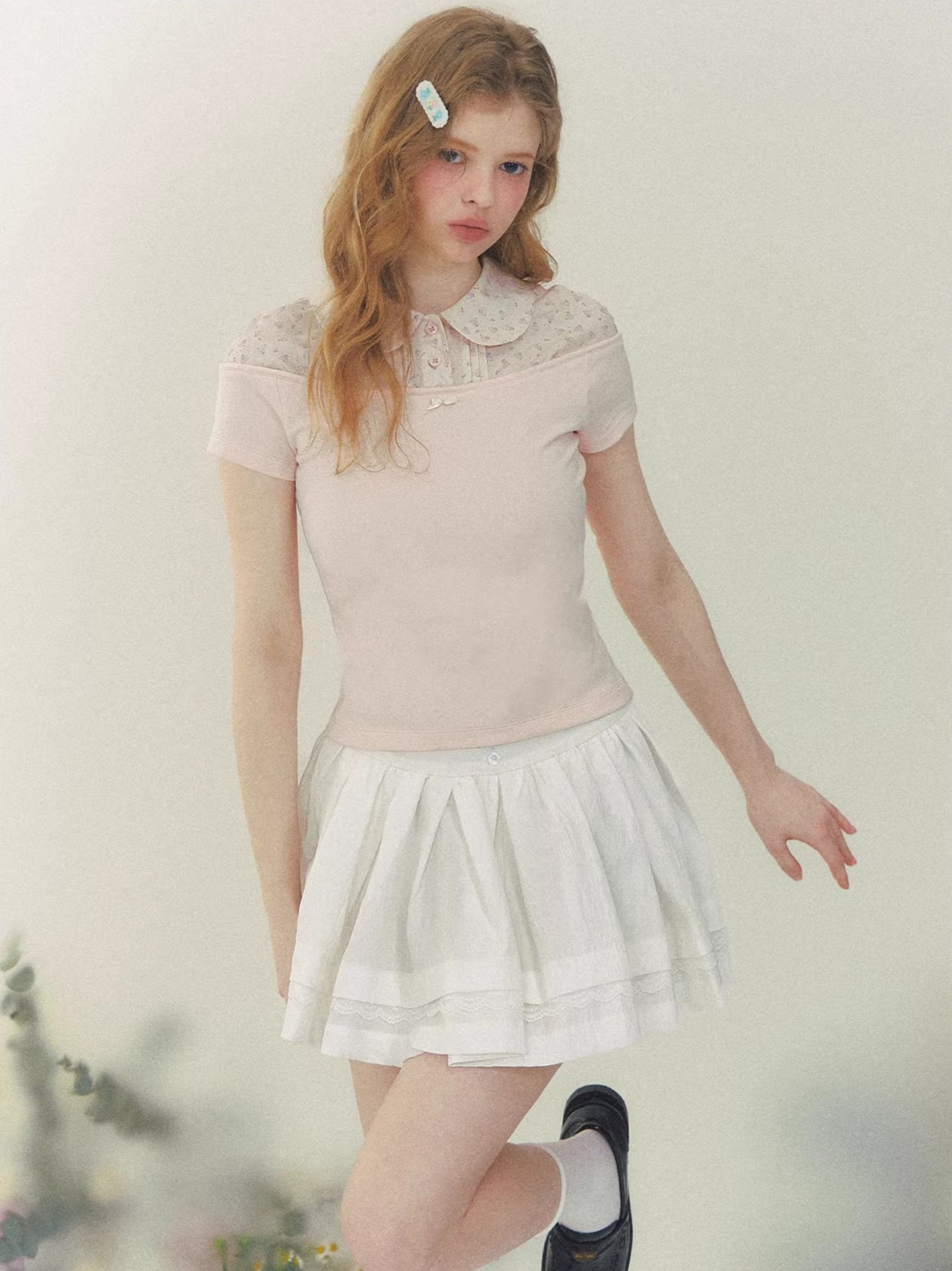 Layered Doll Collar Shirt