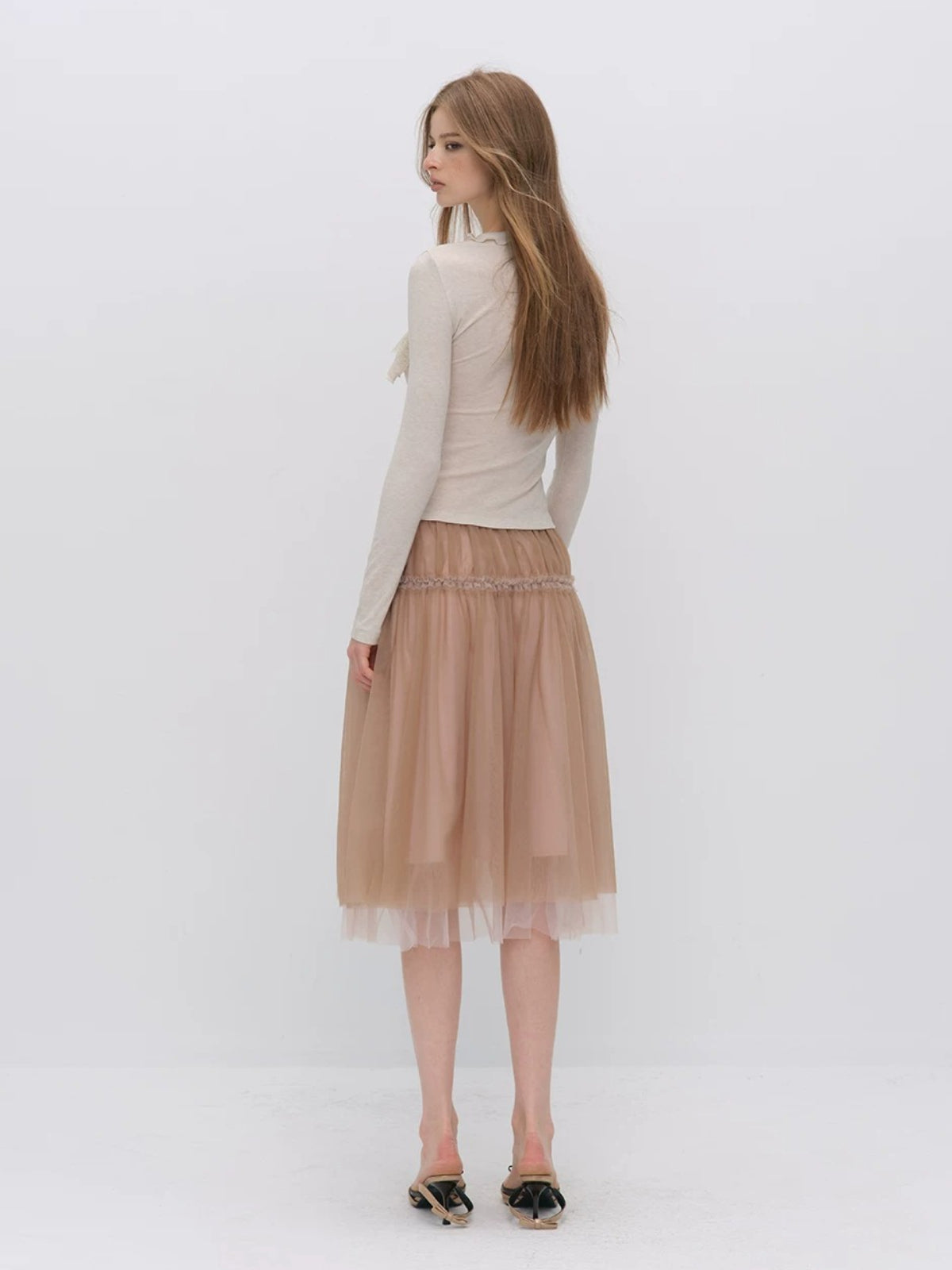 Lace Tie Tencel Wool Top