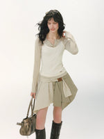 Henley Layered Sleeve Tee