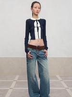 Spun Long-Sleeve Knit Cardigan