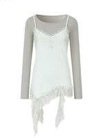 Irregular Lace Layered Top