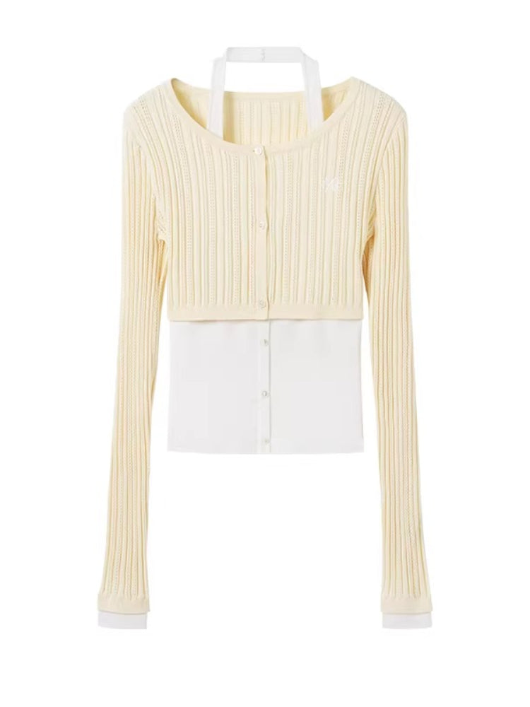 Ballerina Knight Layered Halter Knit Cardigan