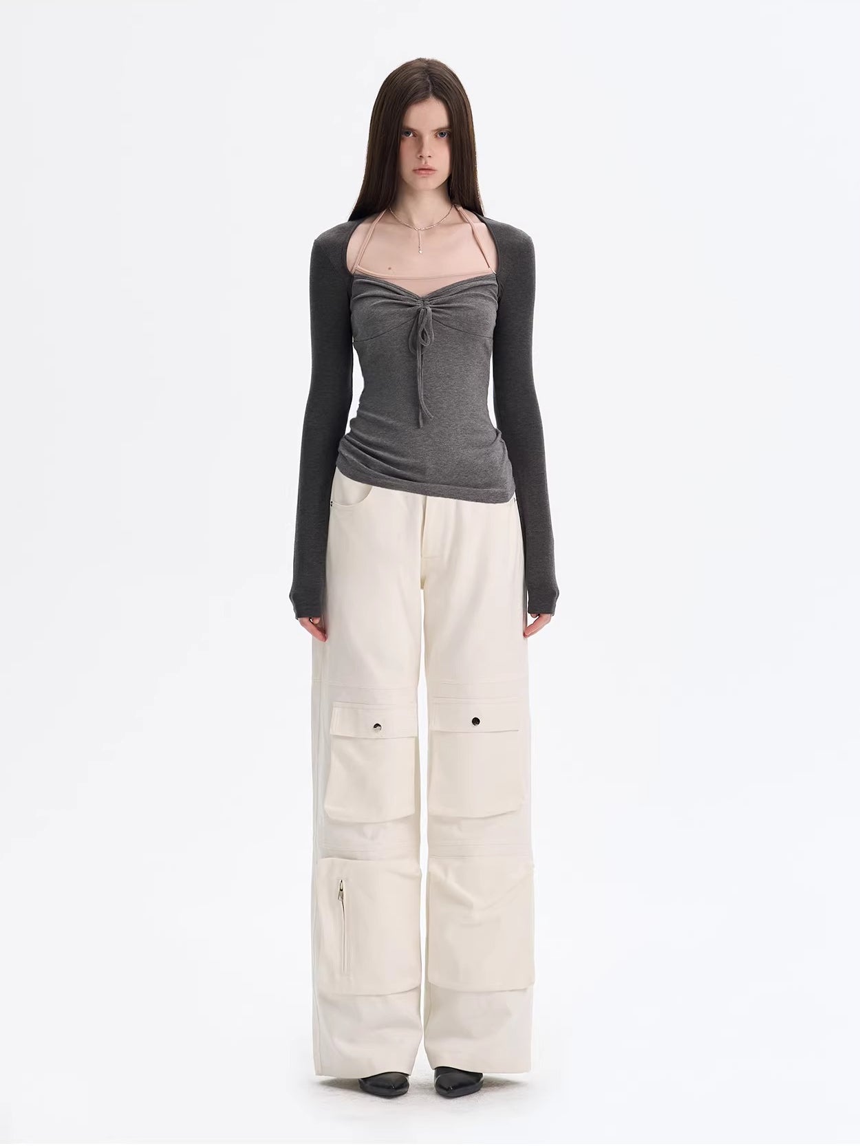 Layered Contrast Knit Top