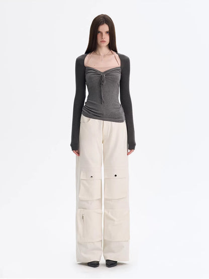 Layered Contrast Knit Top