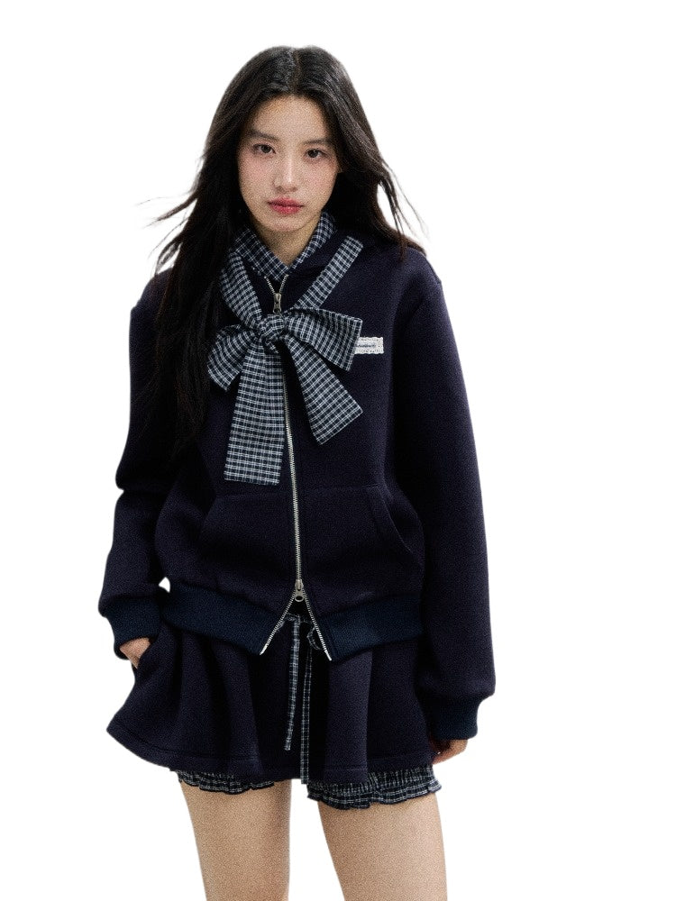 Bow-Tie Sweatshirt &amp; Puffy Skirt Set