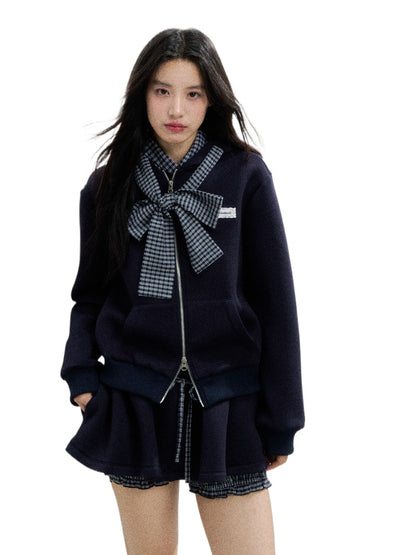 Bow-Tie Sweatshirt &amp; Puffy Skirt Set