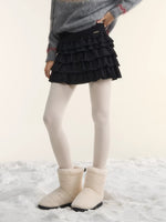 Retro Ballet Lace Tiered Mini Skirt