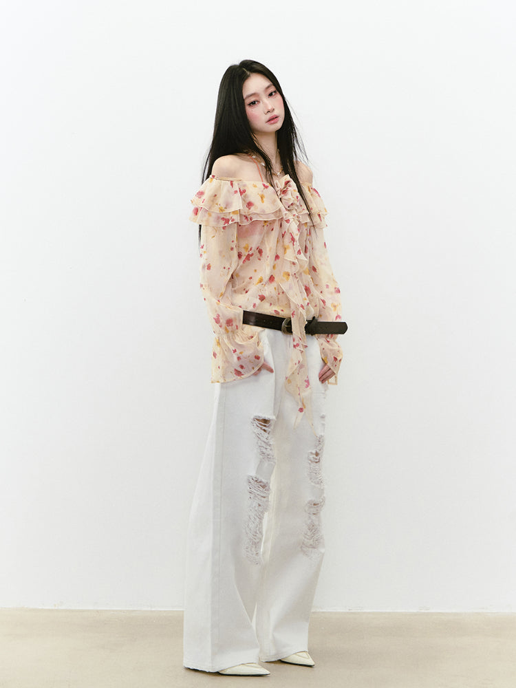 Floral Camisole Off-Shoulder Top