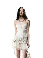 Pleated Belt Slip Dress