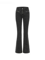 Low-Rise Zip Flare Jeans