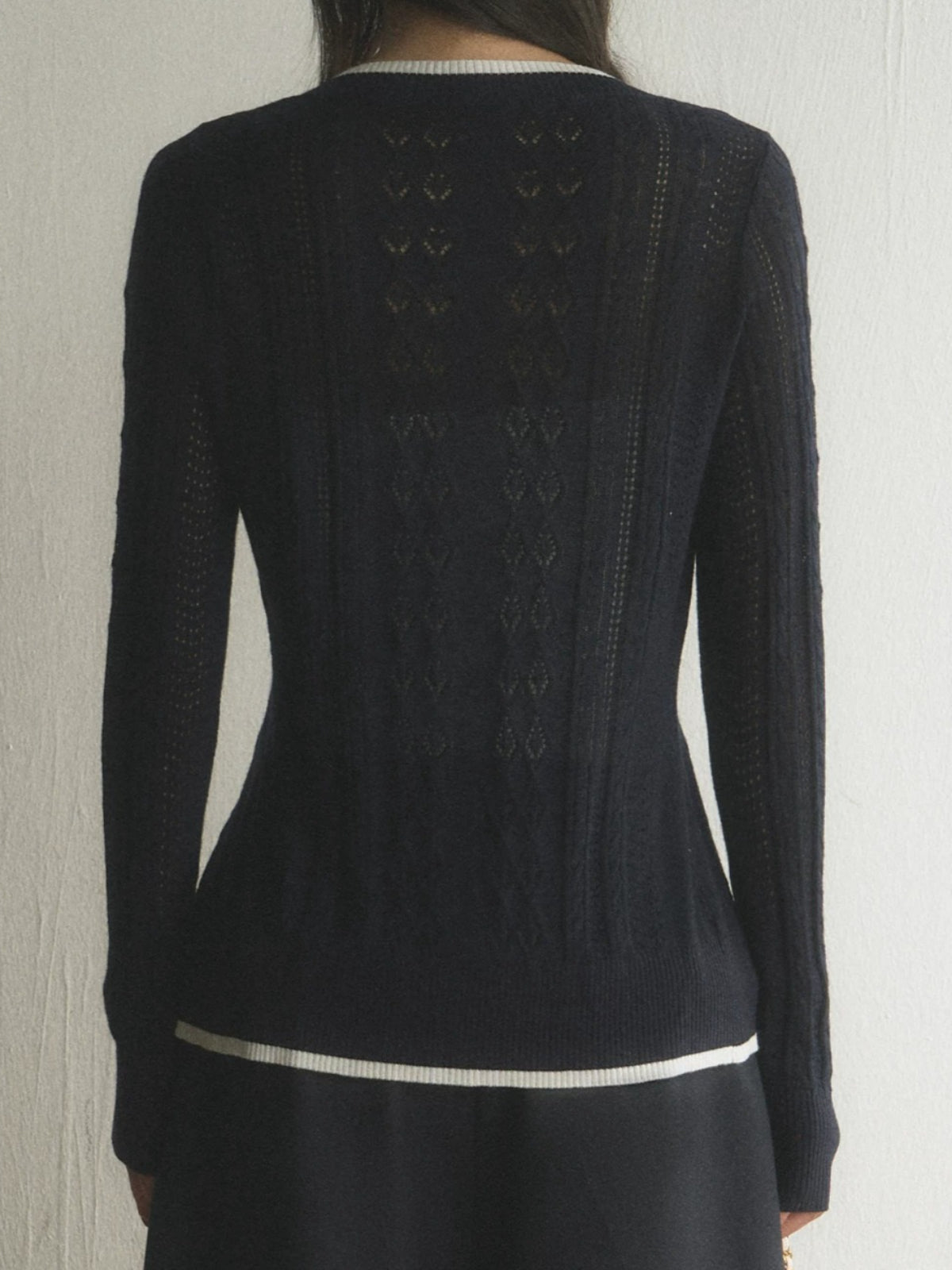 Contrast Trim Knit Cardigan