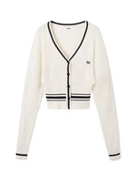 Newport Striped V-Neck Knit Cardigan