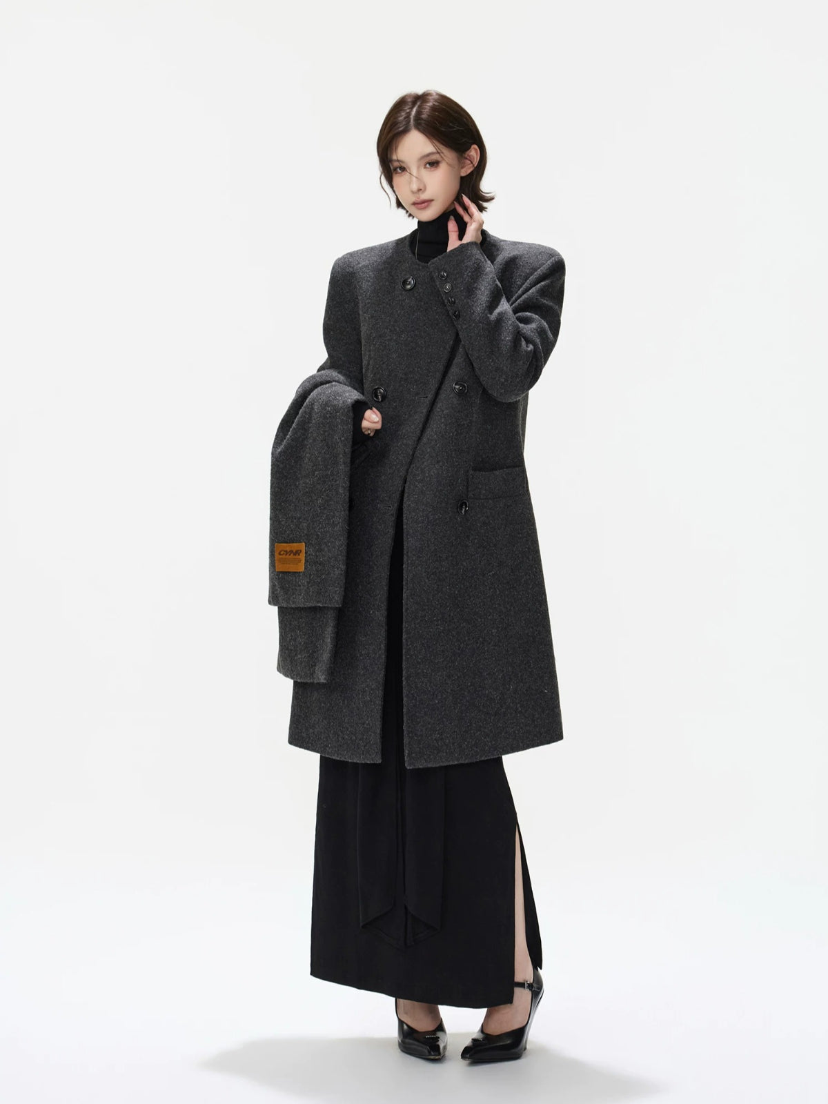Turtleneck Tie Waist Knitted Maxi Dress
