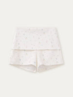 Floral Collar Cardigan & Shorts Set