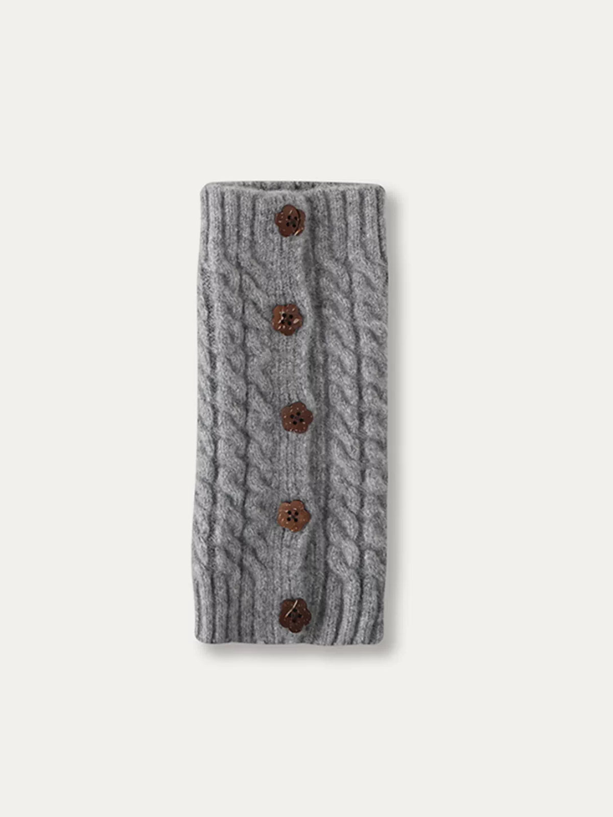 Wooden Flower Button Leg Warmers