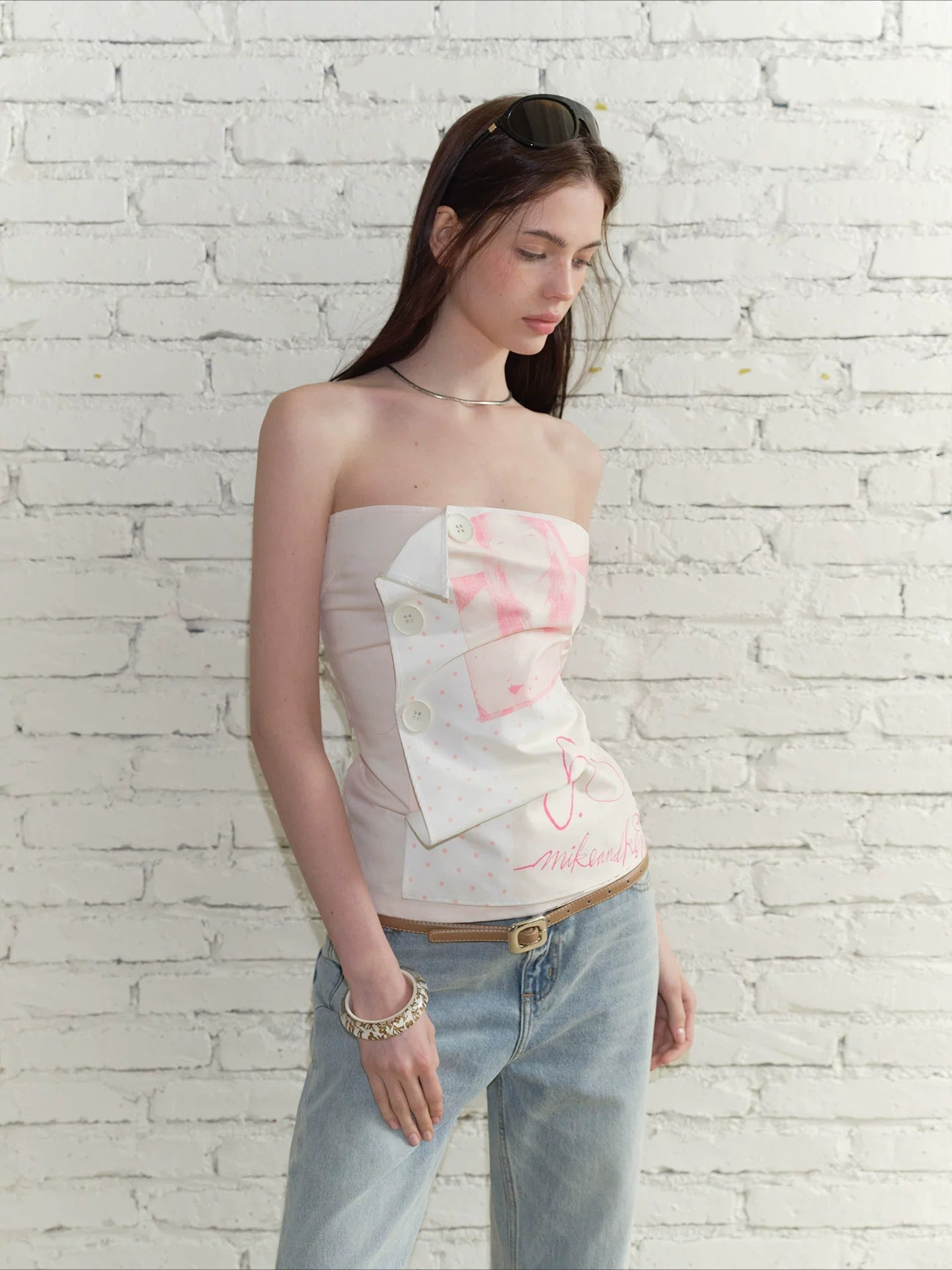 Vintage Print Bandeau Top