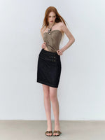 Beaded Drape Halter Top