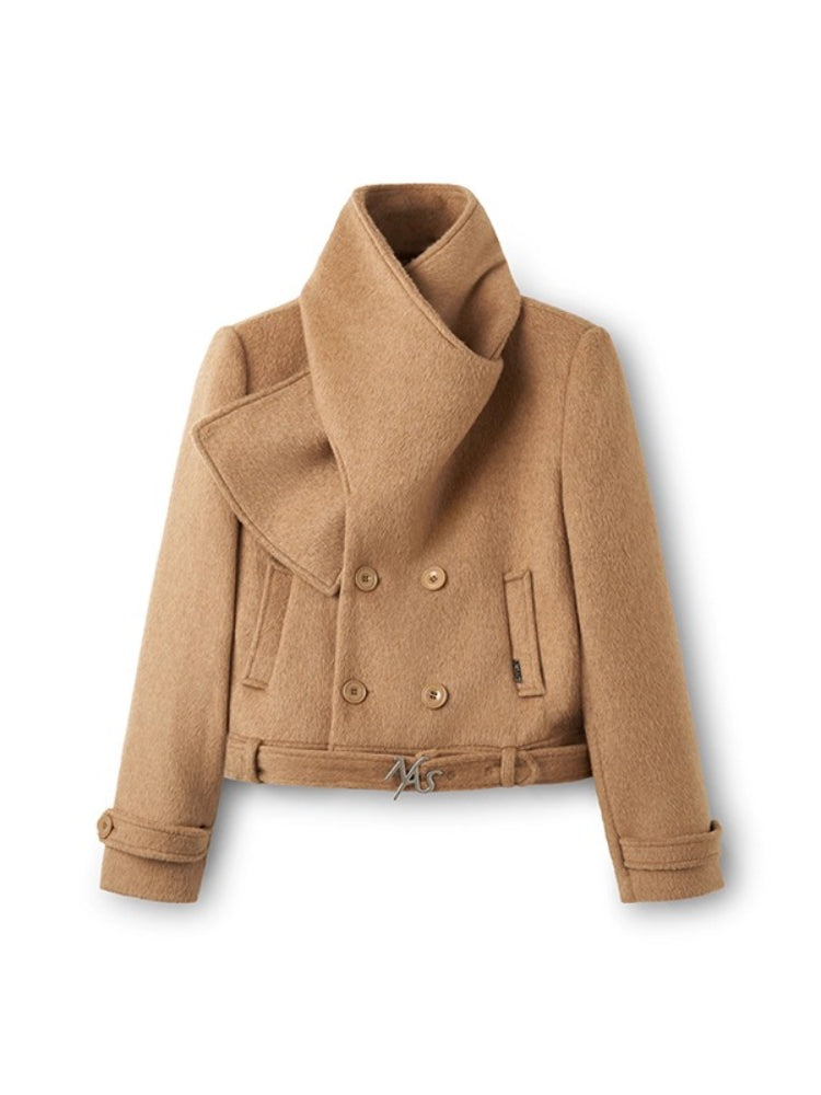 "Ross Series" Wool Scarf-Collar Coat