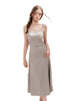 Gray Daisy Strap Knit Dress