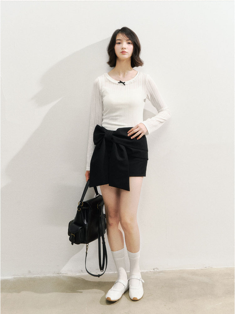 3D Bow Mini Skirt