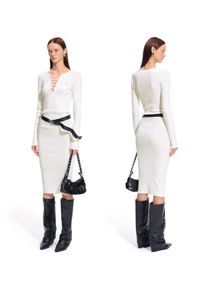 Trace Wool Blend Bodycon Dress