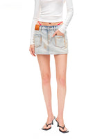 Fold-structured Low-waist Skirt