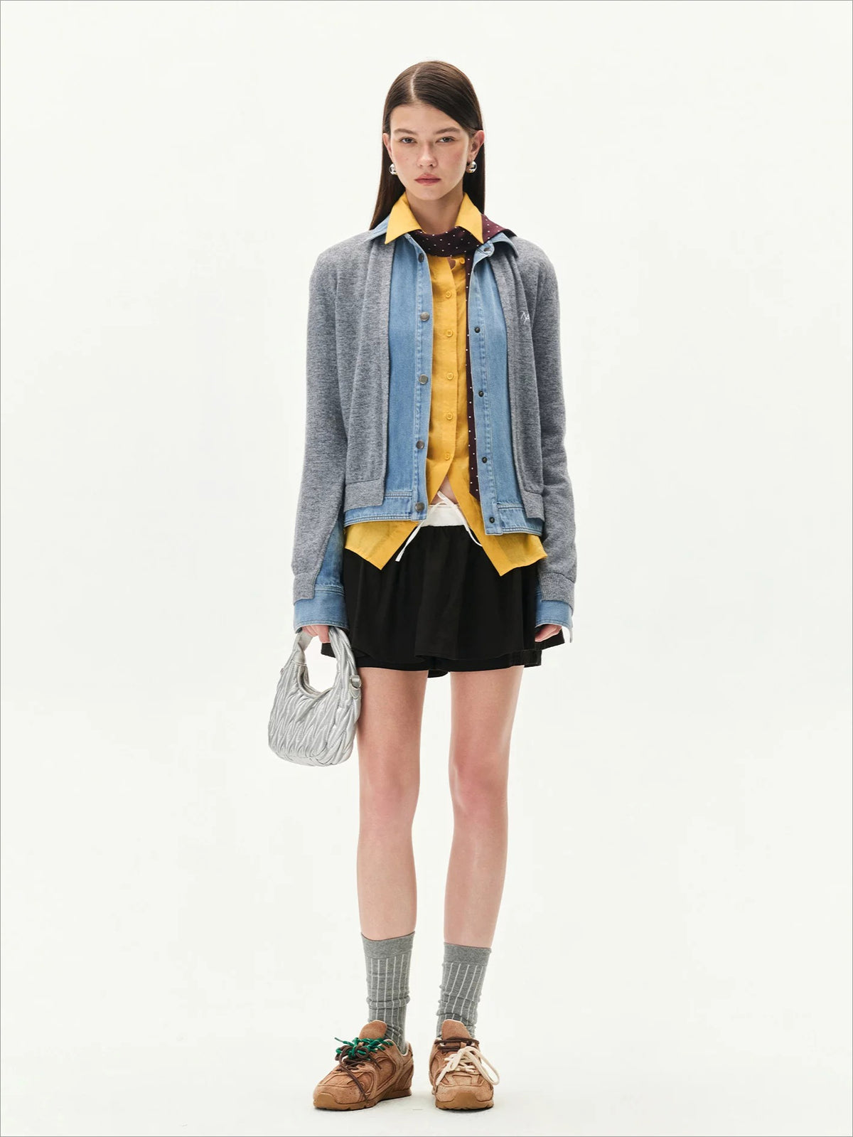 Nis Patchwork Knit Cardigan