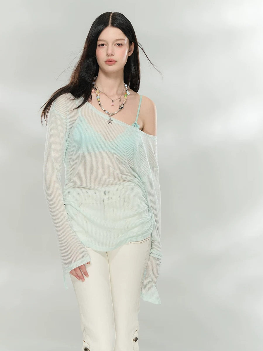 Sheer Knit Cover Top