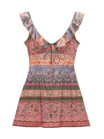 Floral Ruffle Pink Mini Dress
