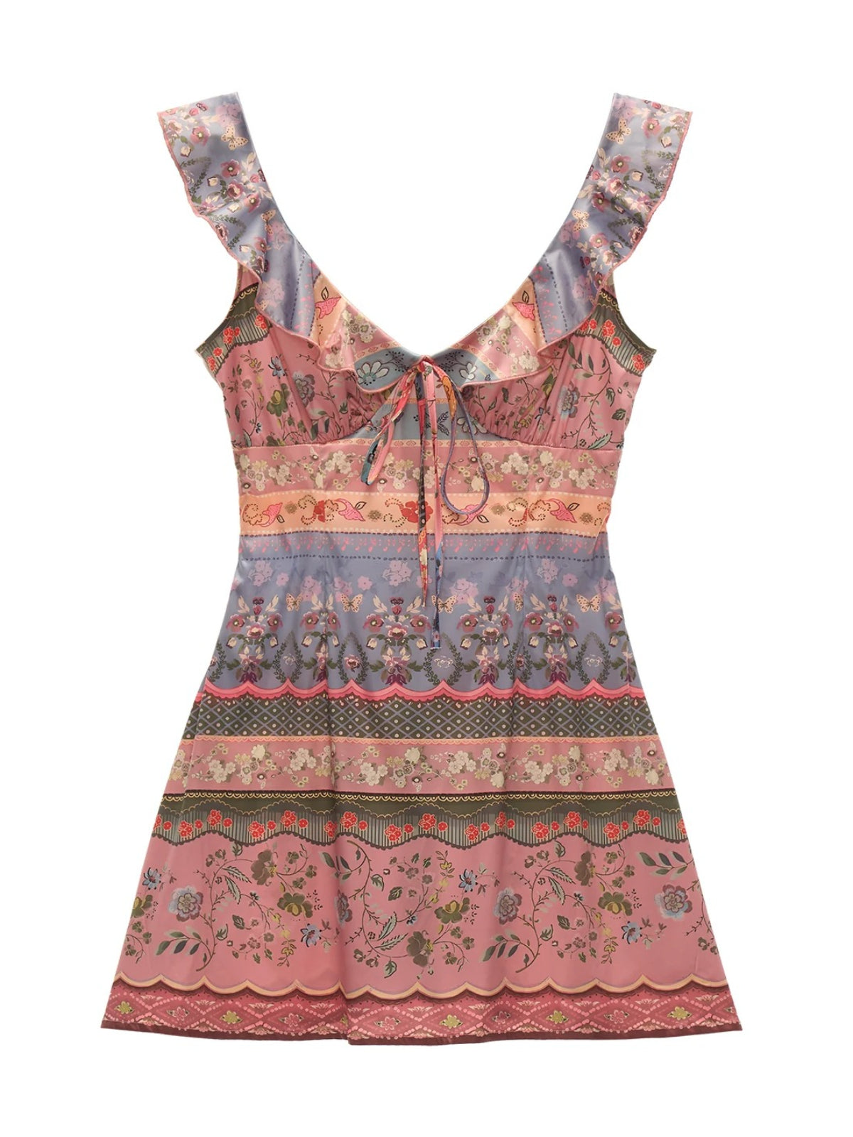 Floral Ruffle Pink Mini Dress