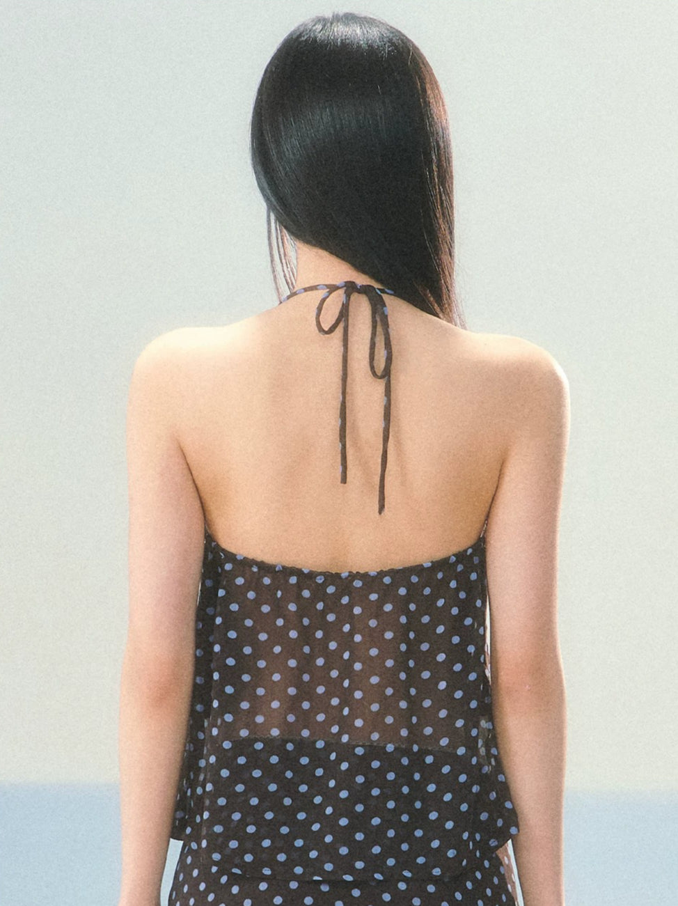 Polka Dot Halter Camisole Top &amp; Skirt Set
