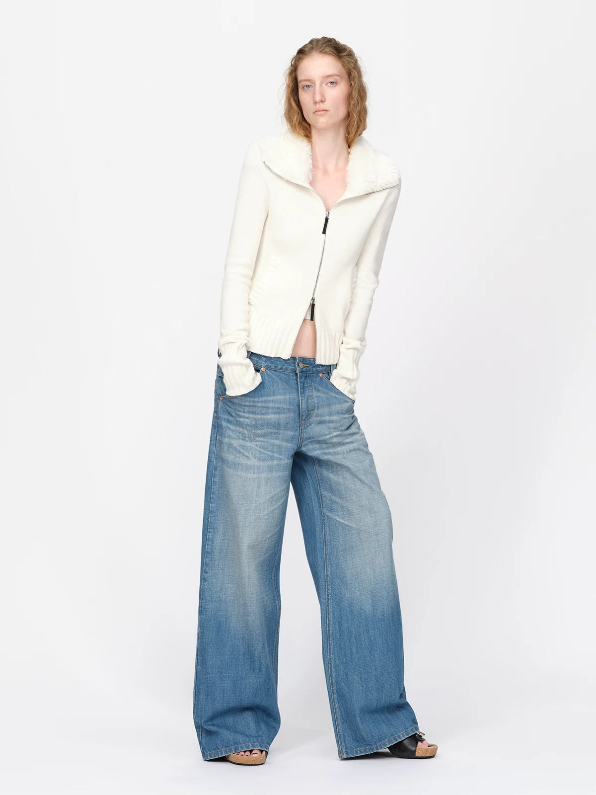 Vintage Washed Straight Leg Jeans