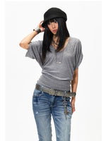 Batwing Sleeve V-Neck Tee