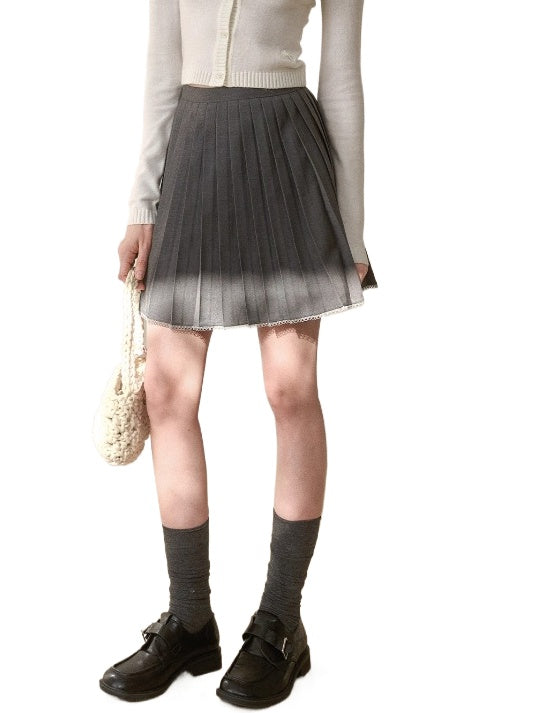 Mist-Grey Pleated Skirt
