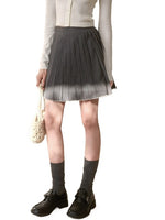 Mist-Grey Pleated Skirt