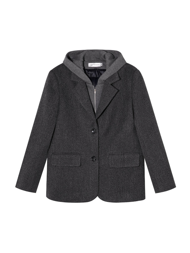 Hooded Wool Blazer