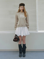 Minimal Letter Jacquard Knit Sweater