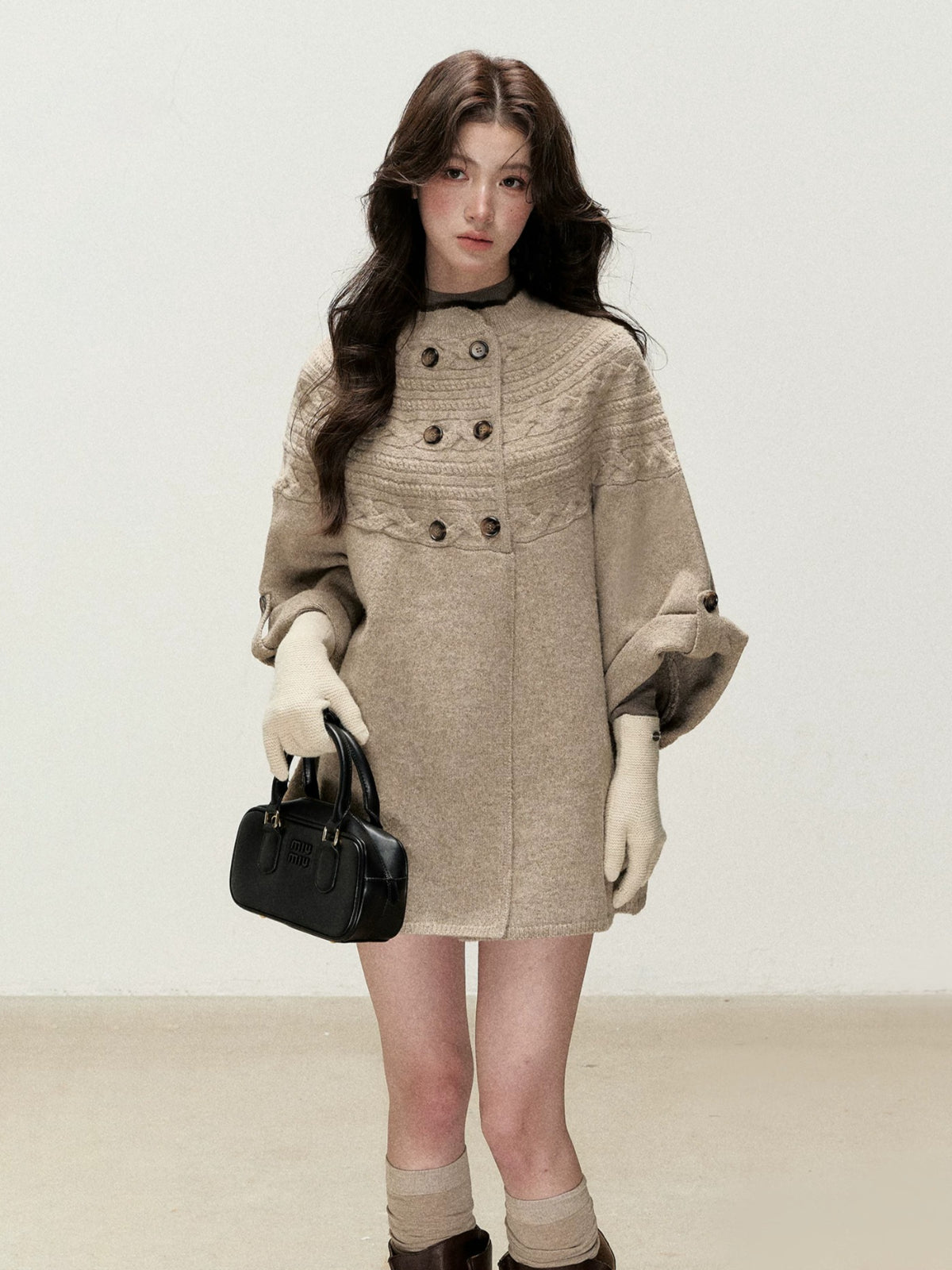 Cable Knit Cape Cardigan