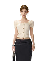 Mesh Sleeve Bustier Top