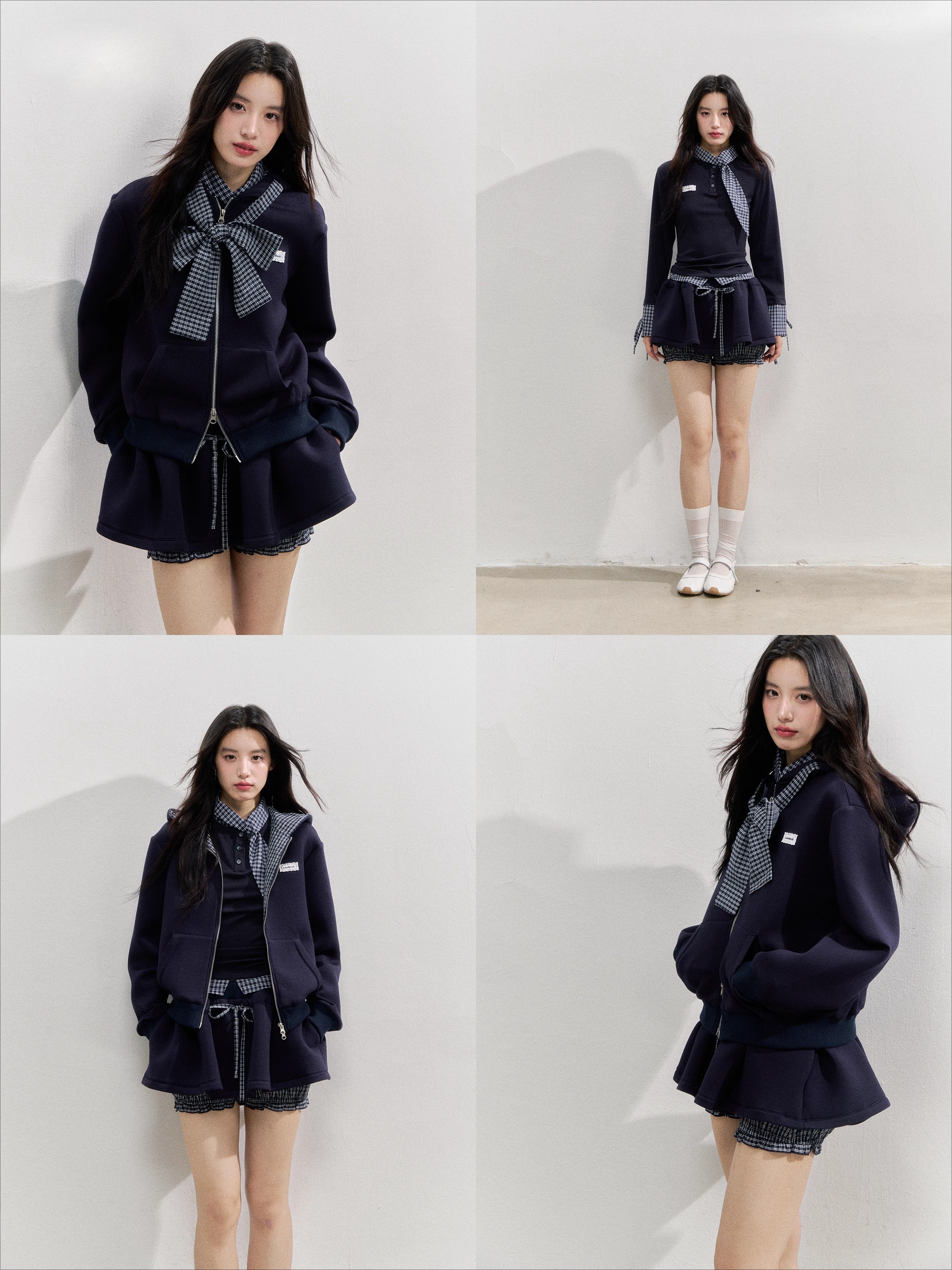 Bow-Tie Sweatshirt &amp; Puffy Skirt Set
