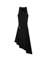 Halter Draped Wool Dress