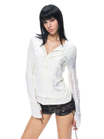 Y2K V-Neck Slim Fit T-Shirt