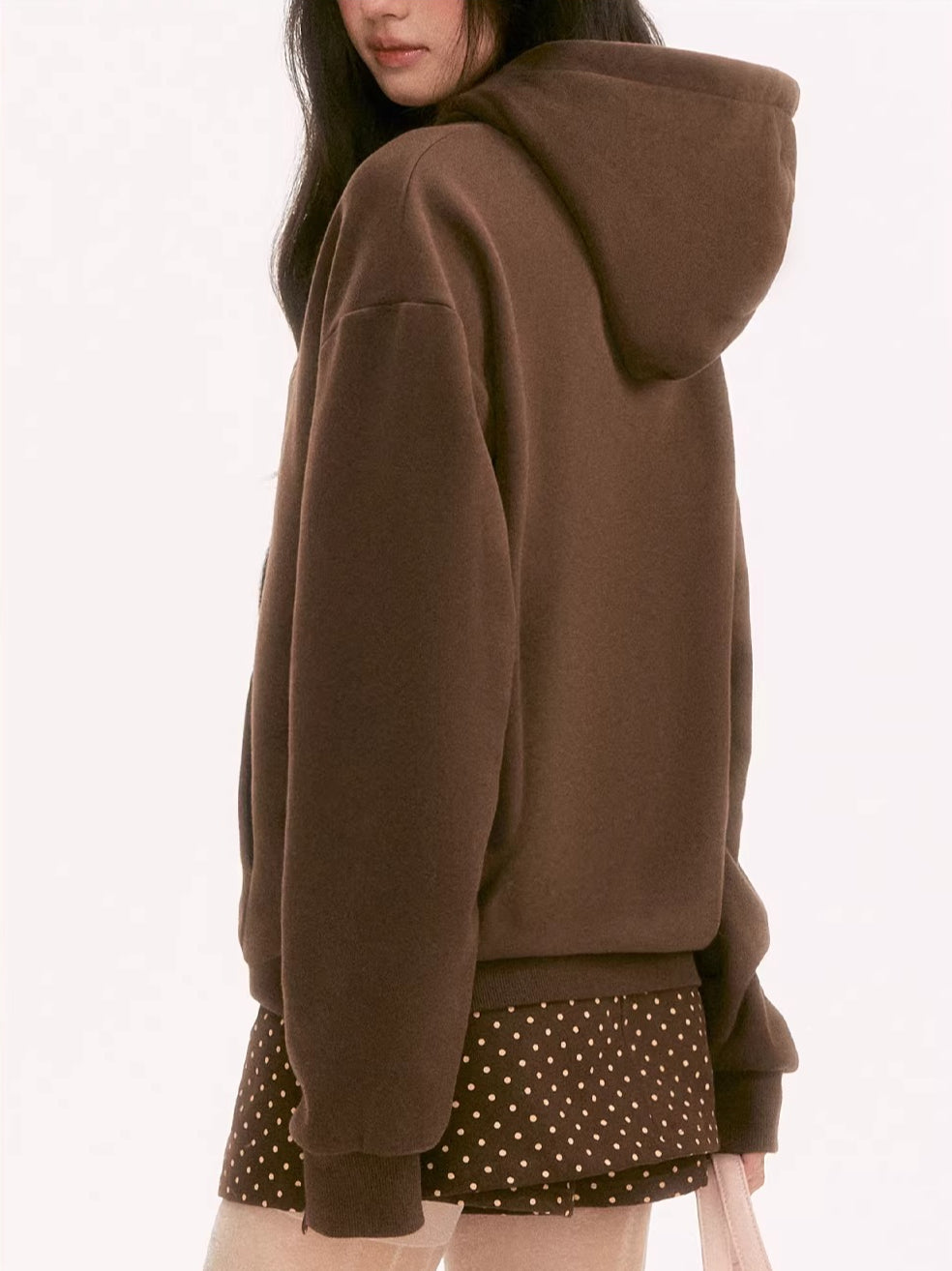 Brown Rhinestone Letter Hoodie
