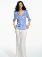 V Neck Knit Top