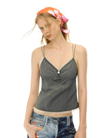 Two-Layer Colorblock Tie-Strap Vest Set