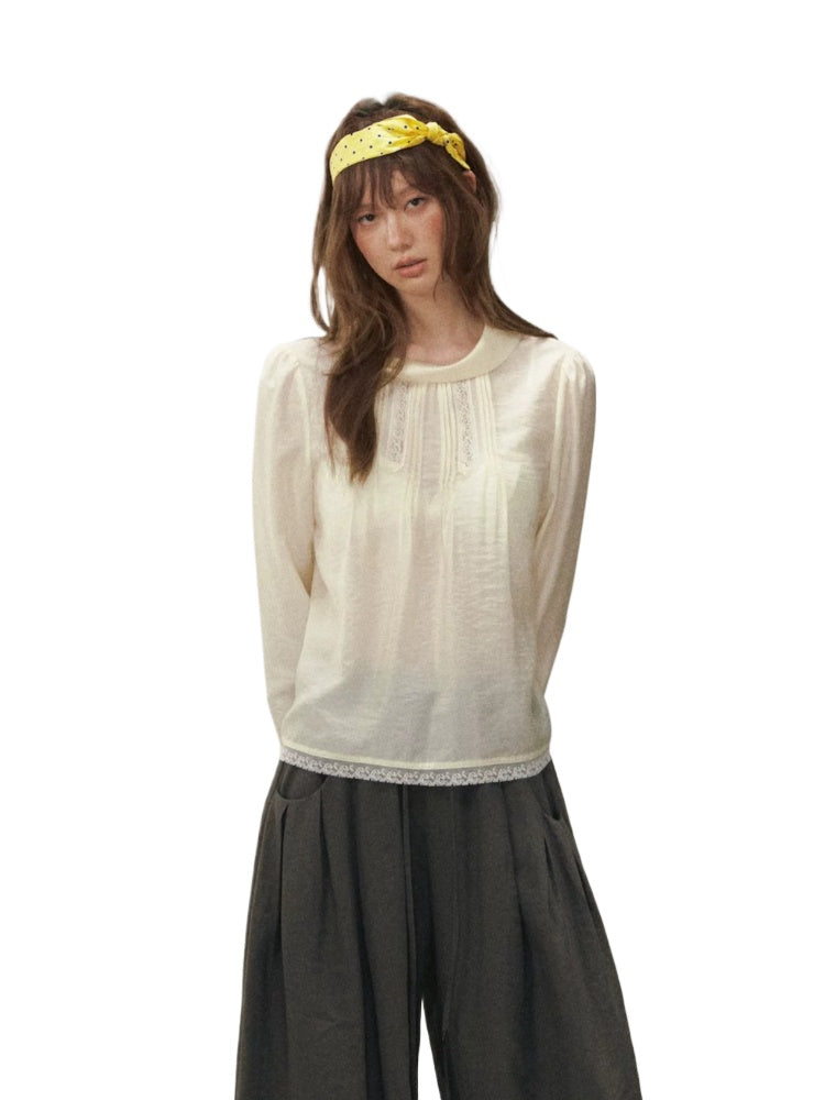 Draped Puff Sleeve Blouse