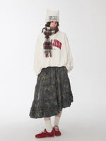 Camouflage Frayed Ruffle Layered Skirt