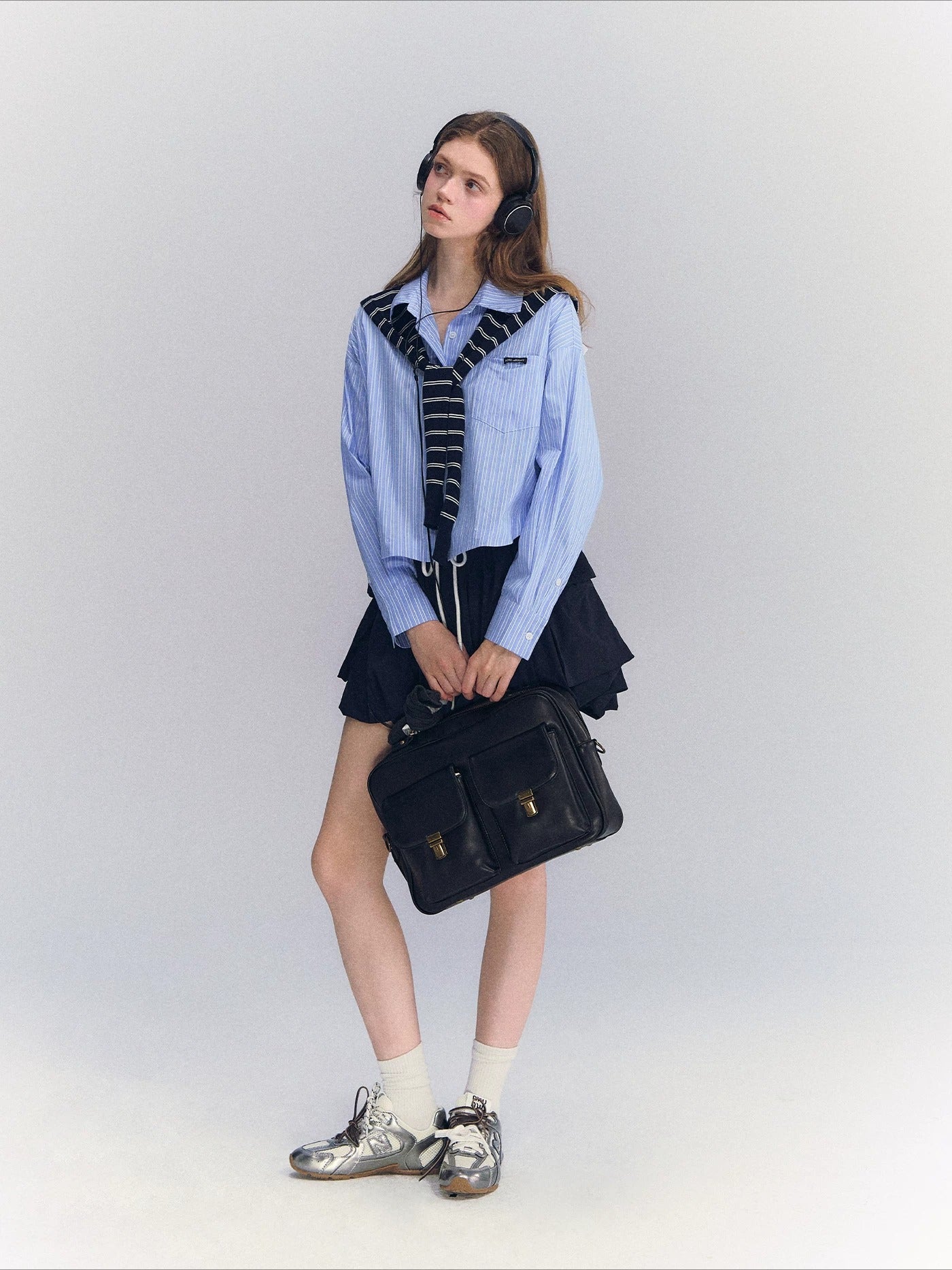 Striped Drawstring Shirt Set