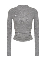 Wool Bow Turtleneck Top